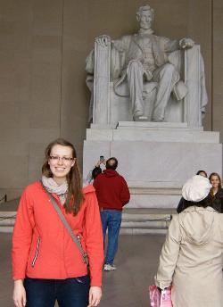 Meagan White at Lincoln Memorial